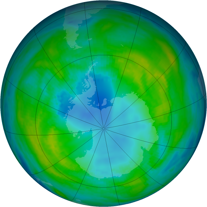 Antarctic ozone map for 26 April 1983